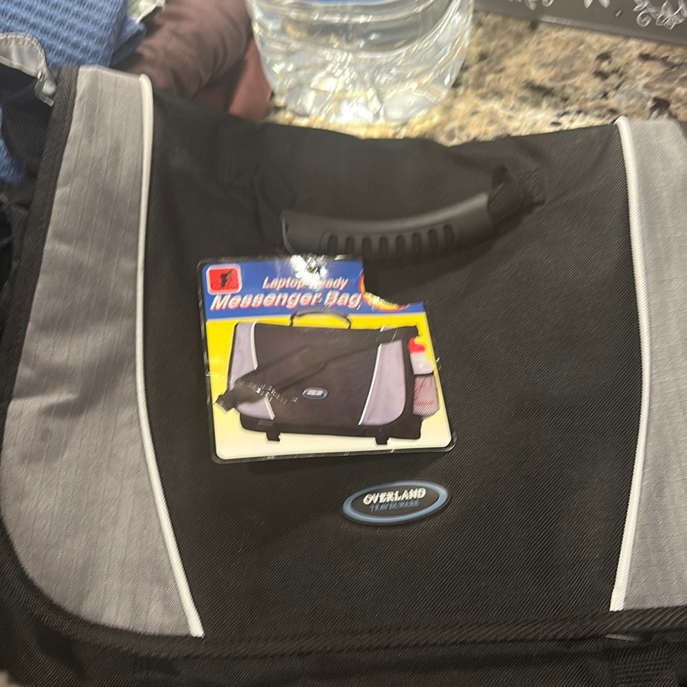 Black and Gray Messenger Bag